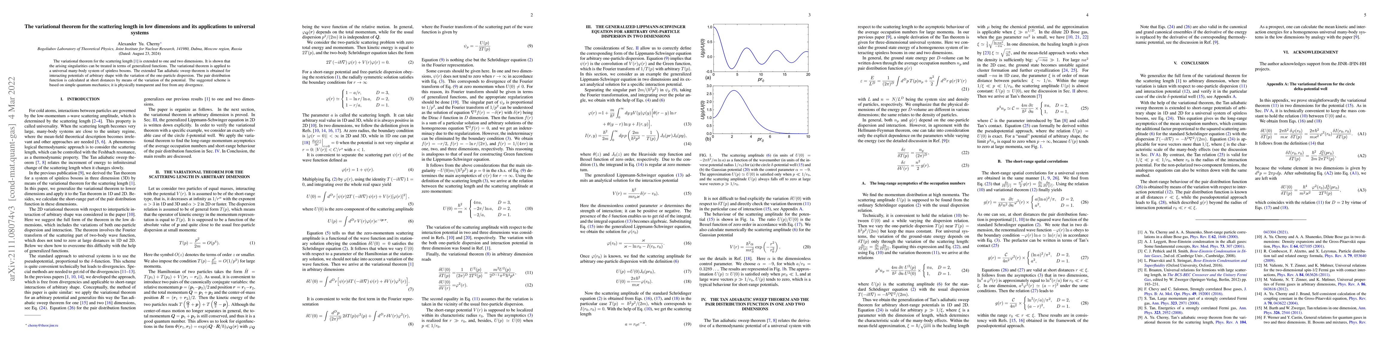 Thumbnail for The variational theorem for the scattering length in low dimensions and
  its applications to universal systems