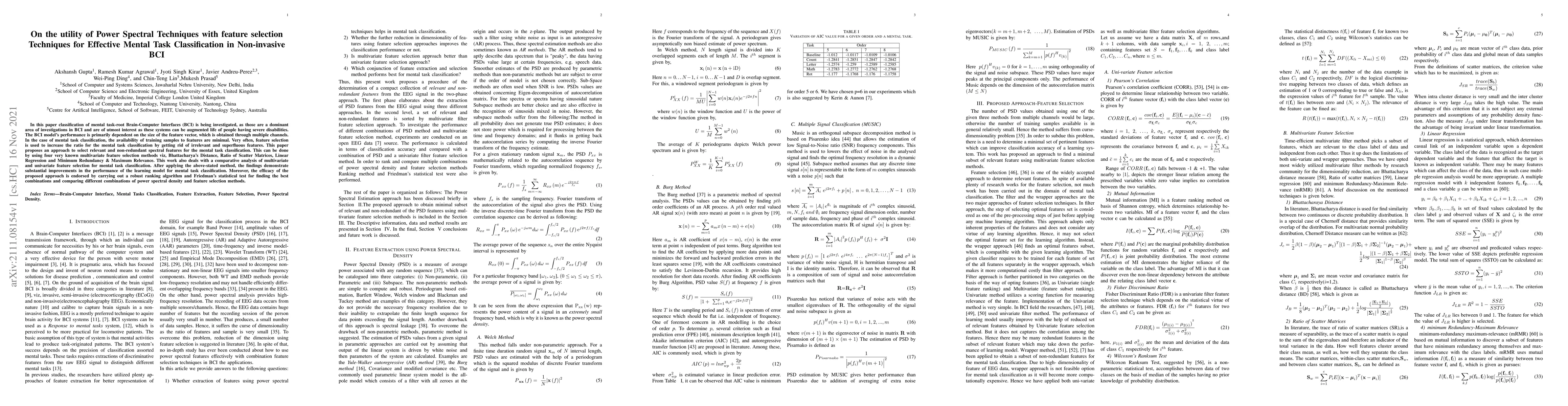 Thumbnail for On the utility of power spectral techniques with feature selection
  techniques for effective mental task classification in noninvasive BCI
