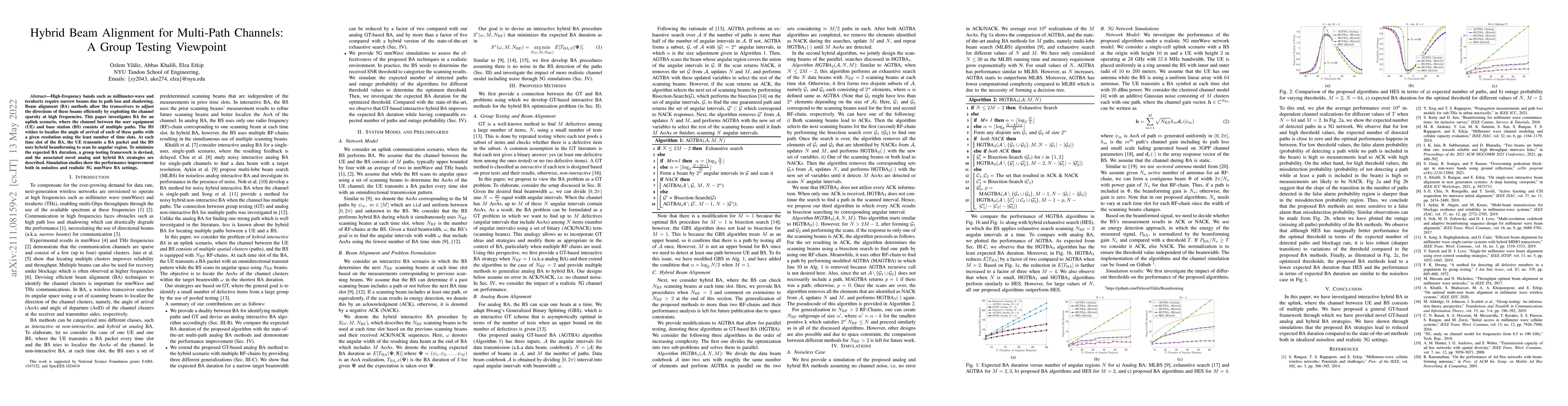 Thumbnail for Hybrid Beam Alignment for Multi-Path Channels: A Group Testing Viewpoint