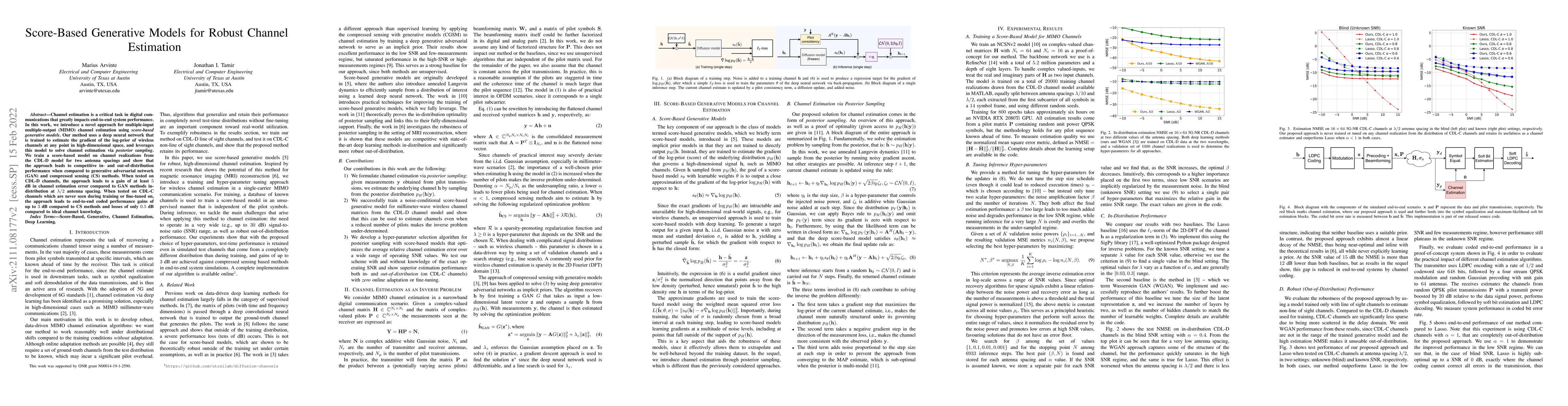 Thumbnail for Score-Based Generative Models for Robust Channel Estimation