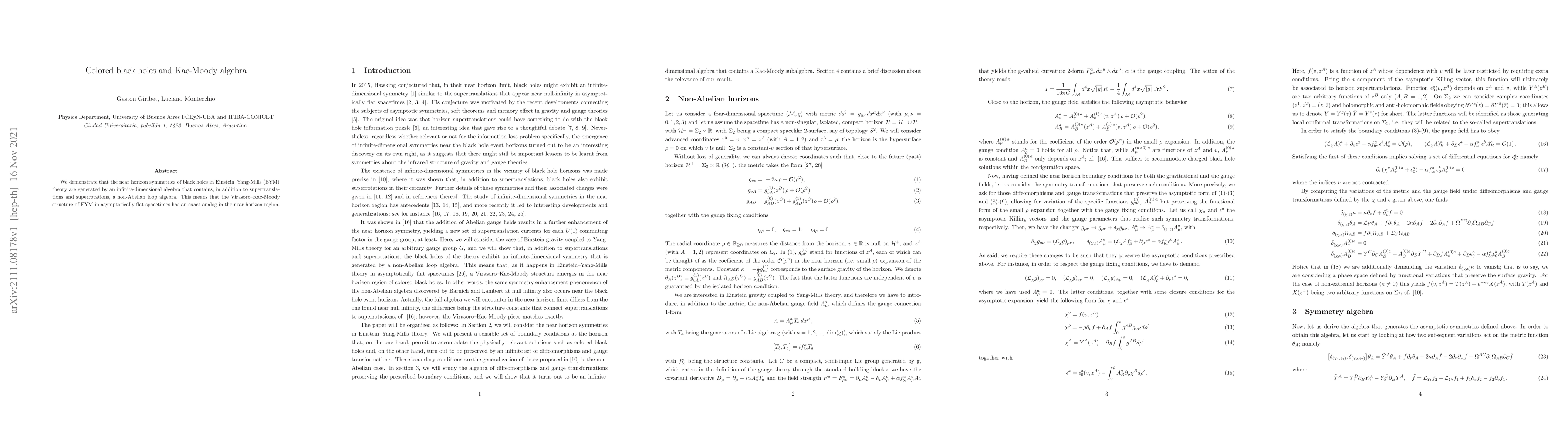 Thumbnail for Colored black holes and Kac-Moody algebra