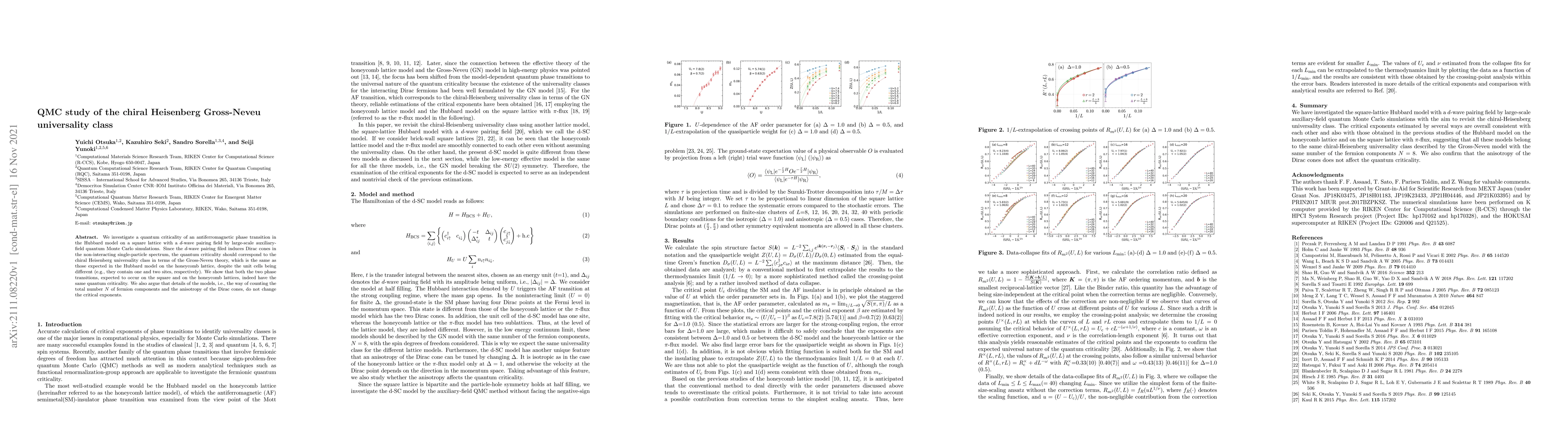 Thumbnail for QMC study of the chiral Heisenberg Gross-Neveu universality class