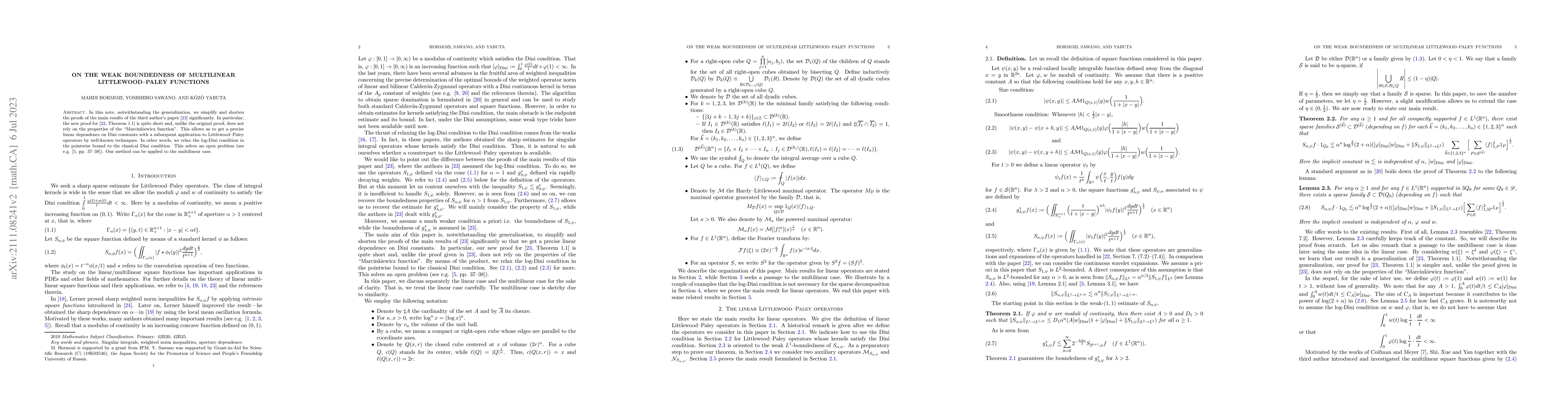 Thumbnail for On the weak boundedness of multilinear Littlewood--Paley functions