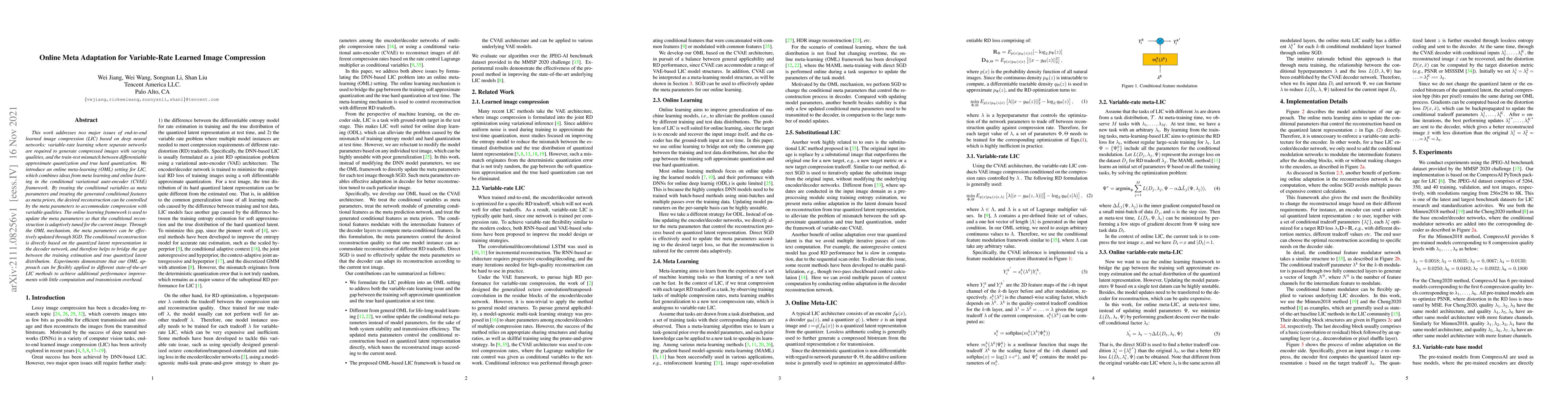 Thumbnail for Online Meta Adaptation for Variable-Rate Learned Image Compression