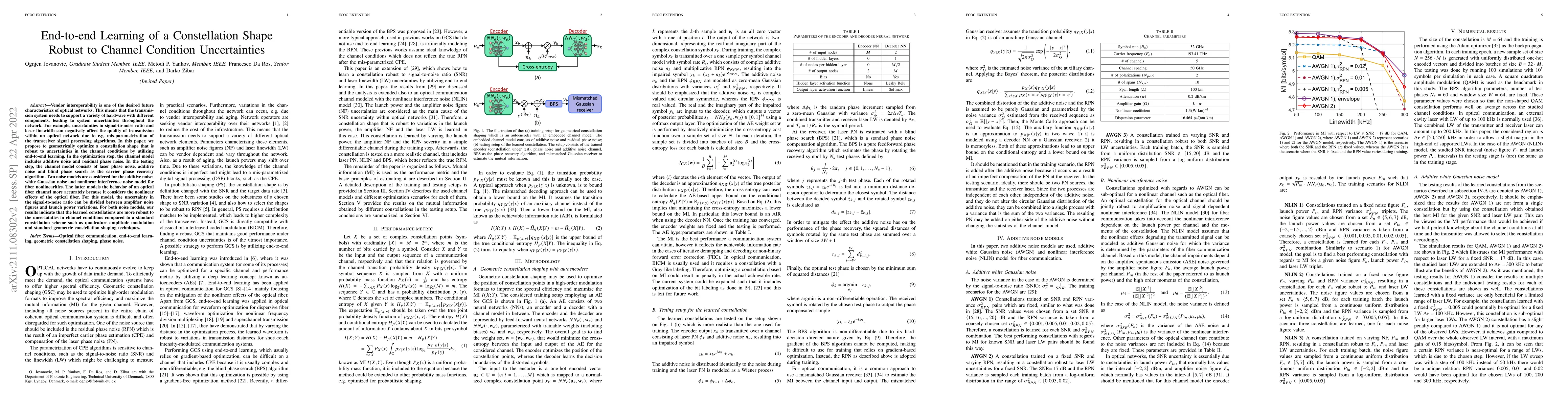 Thumbnail for End-to-end Learning of a Constellation Shape Robust to Channel Condition
  Uncertainties