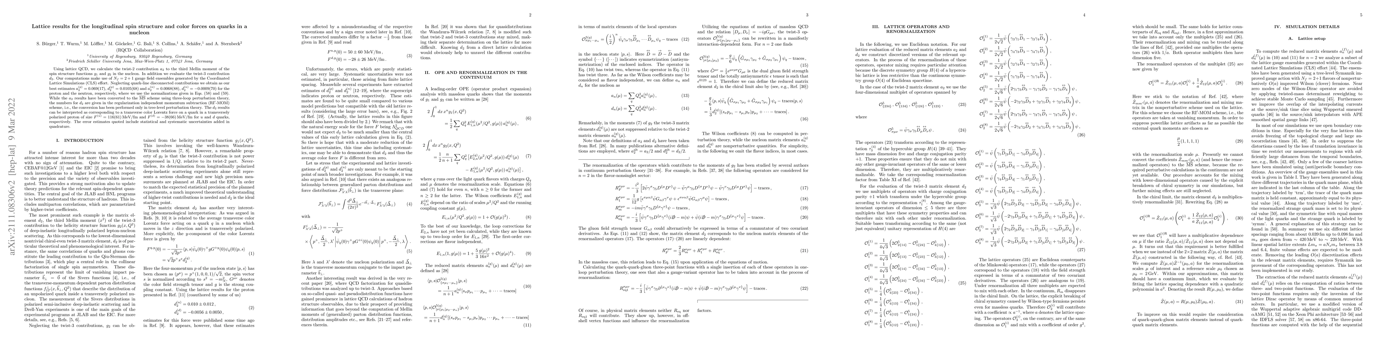 Thumbnail for Lattice results for the longitudinal spin structure and color forces on
  quarks in a nucleon