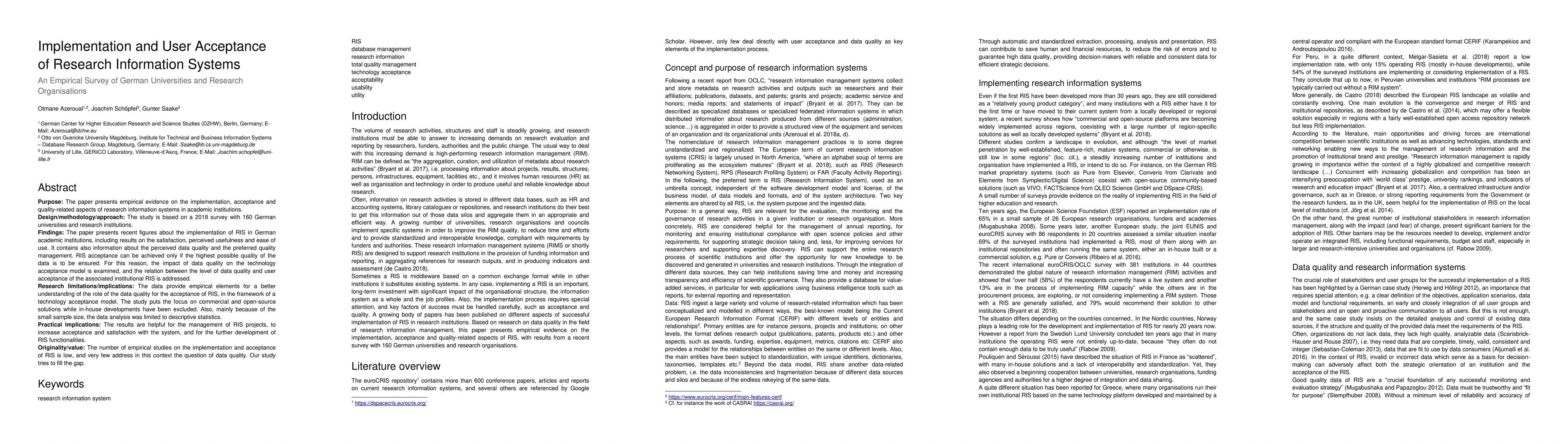 Thumbnail for Implementation and user acceptance of research information systems