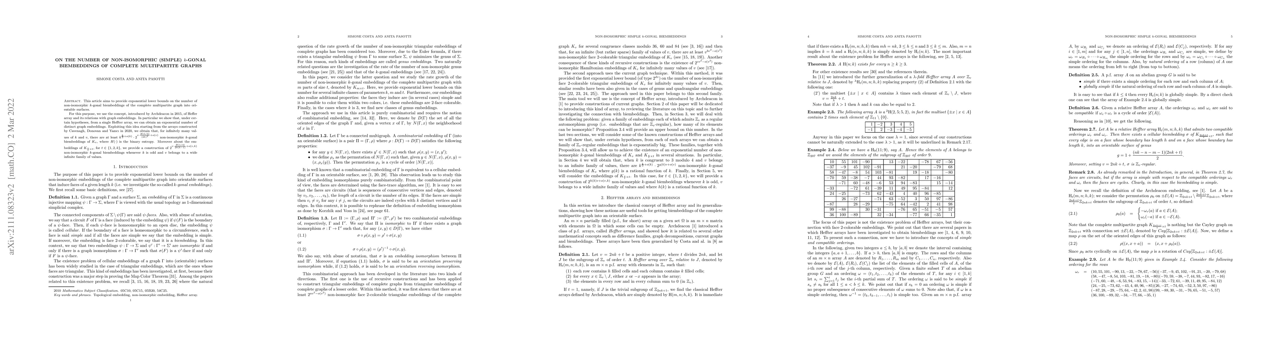 Thumbnail for On the number of non-isomorphic (simple) $k$-gonal biembeddings of
  complete multipartite graphs