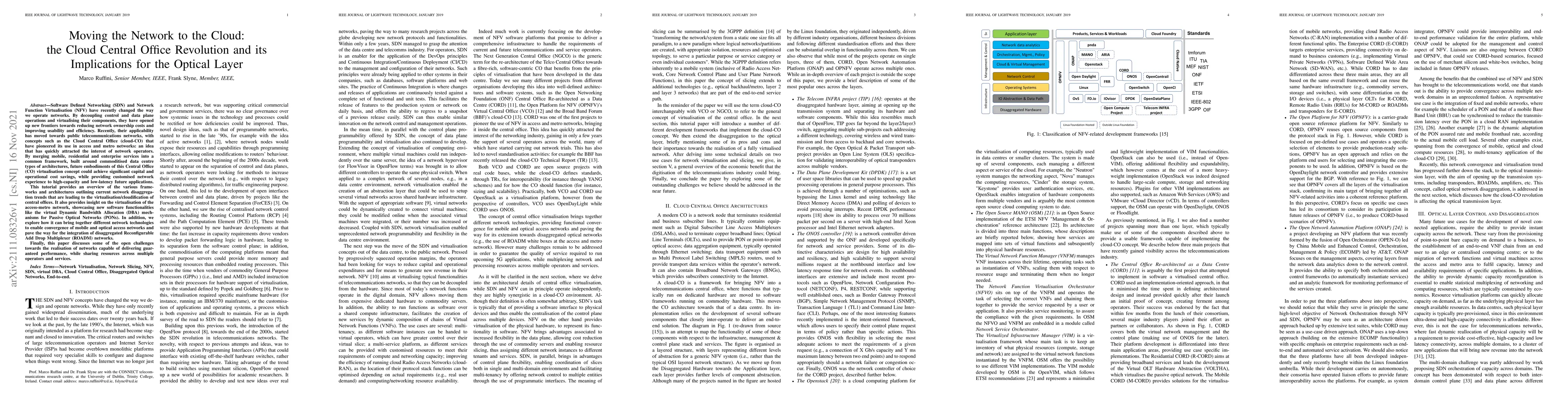 Thumbnail for Moving the Network to the Cloud: the Cloud Central Office Revolution and
  its Implications for the Optical Layer