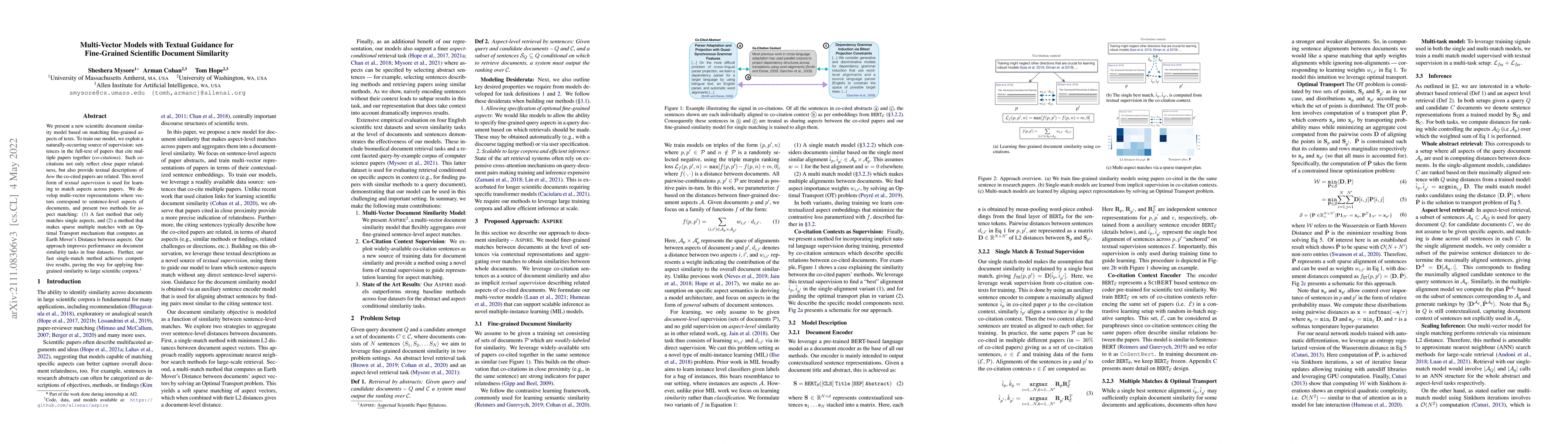 Thumbnail for Multi-Vector Models with Textual Guidance for Fine-Grained Scientific
  Document Similarity