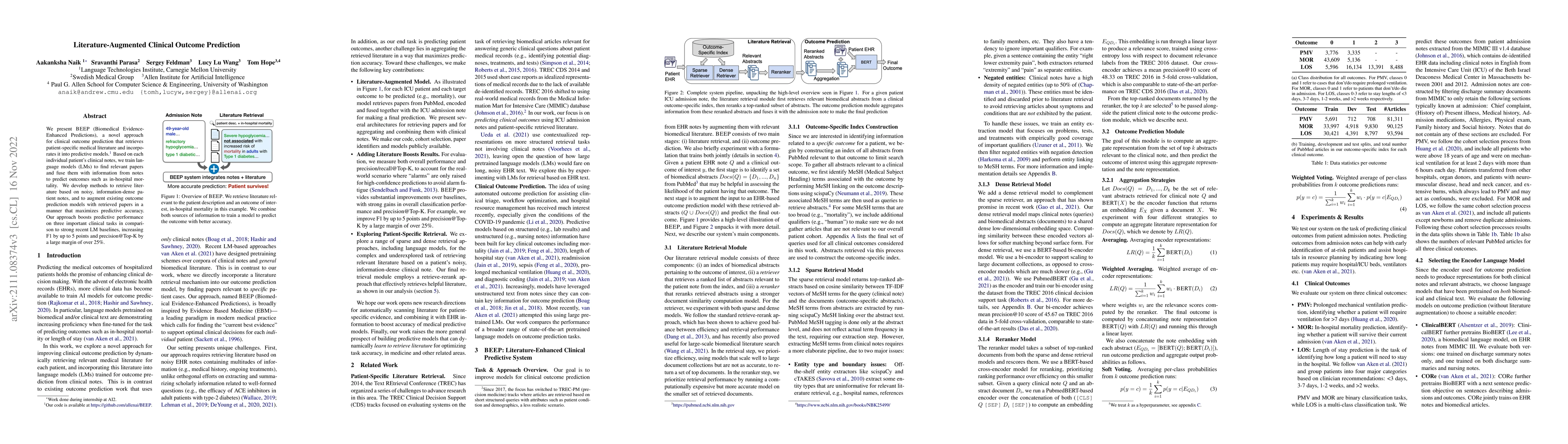 Thumbnail for Literature-Augmented Clinical Outcome Prediction