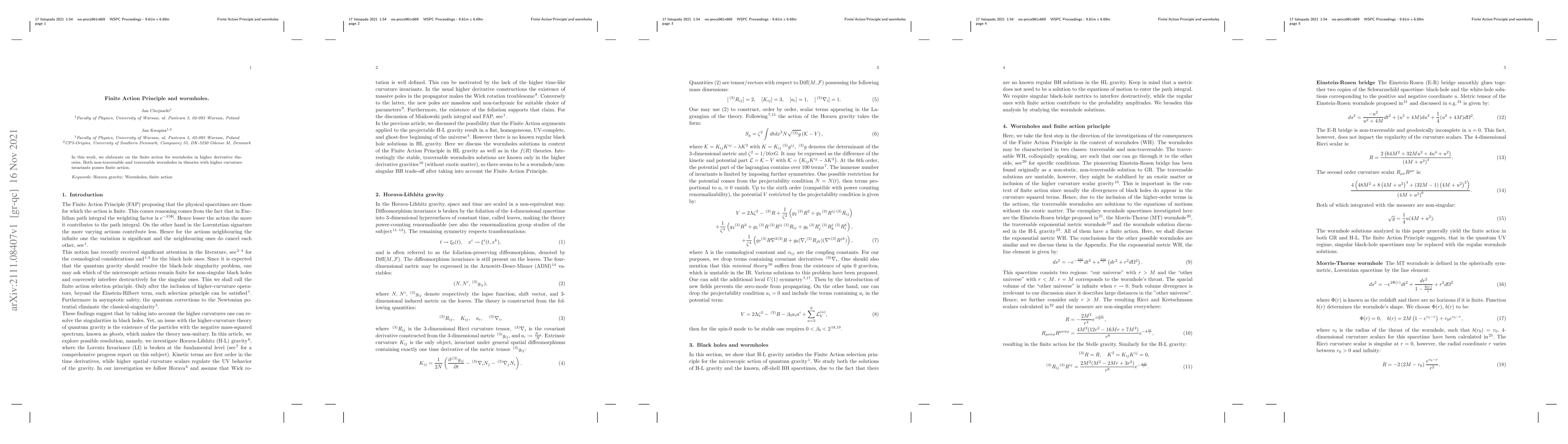Thumbnail for Finite Action Principle and wormholes