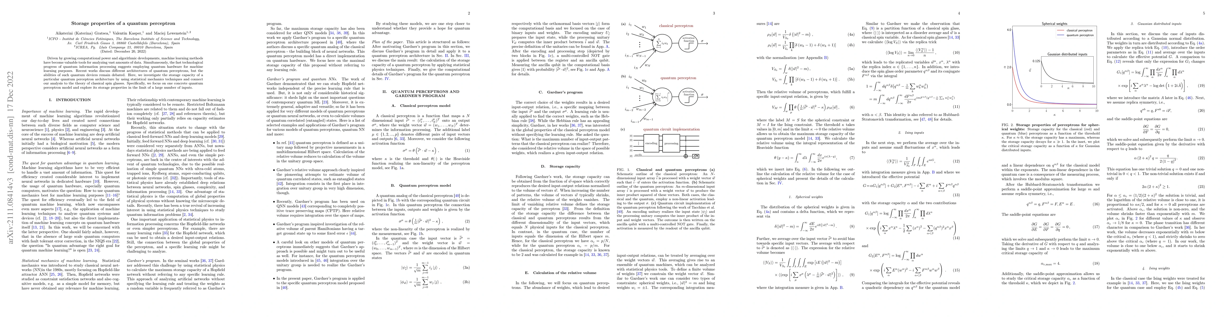 Thumbnail for Storage properties of a quantum perceptron