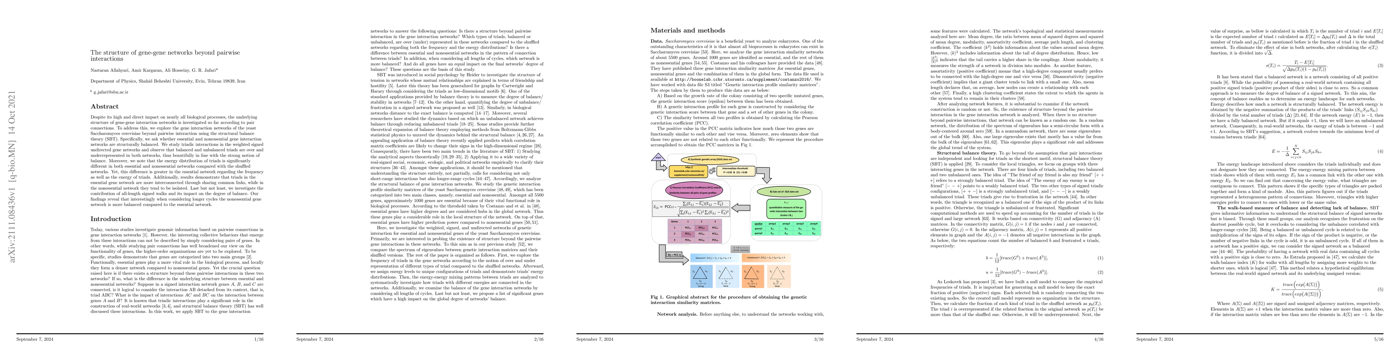 Thumbnail for The structure of gene-gene networks beyond pairwise interactions