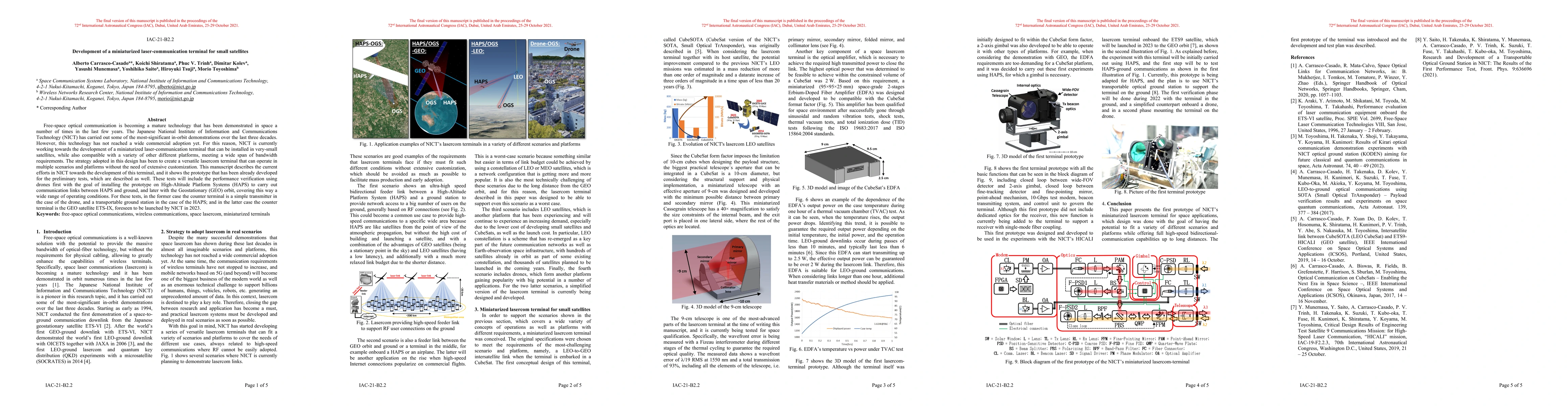 Thumbnail for Development of a miniaturized laser-communication terminal for small
  satellites