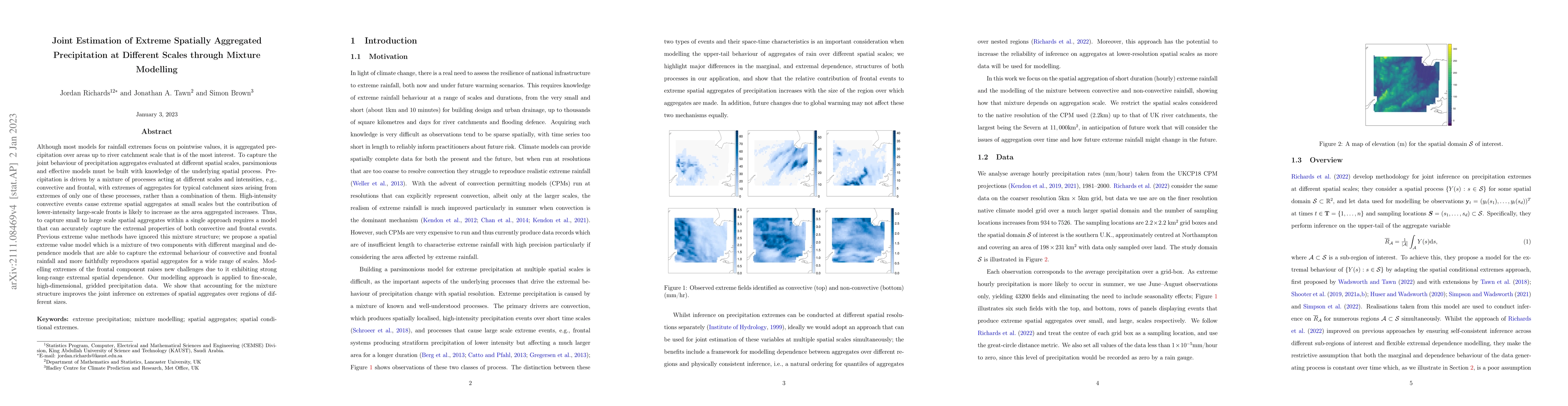 Thumbnail for Joint Estimation of Extreme Spatially Aggregated Precipitation at
  Different Scales through Mixture Modelling