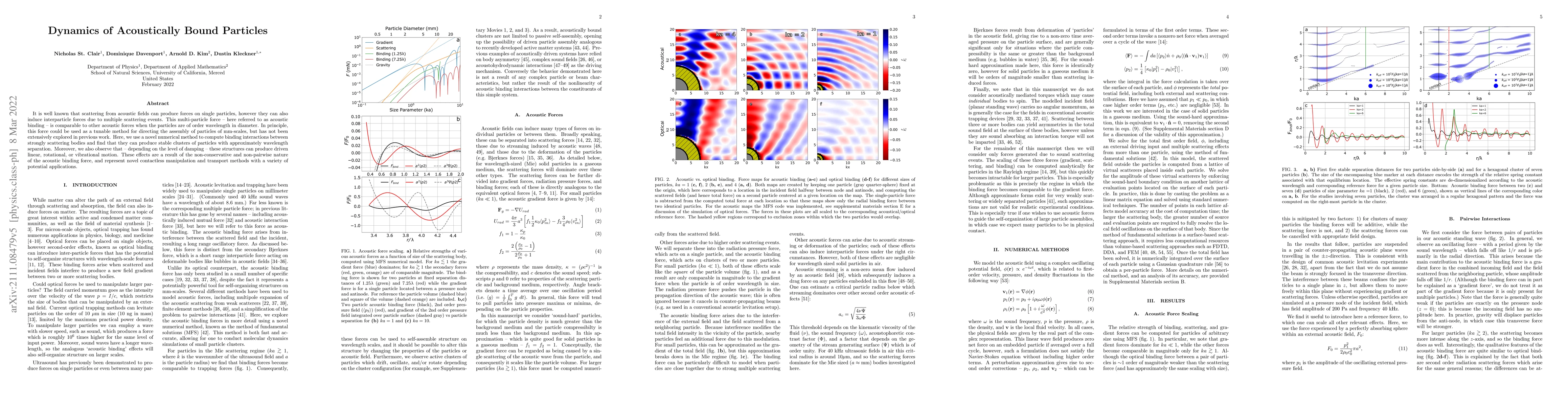 Thumbnail for Dynamics of Acoustically Bound Particles