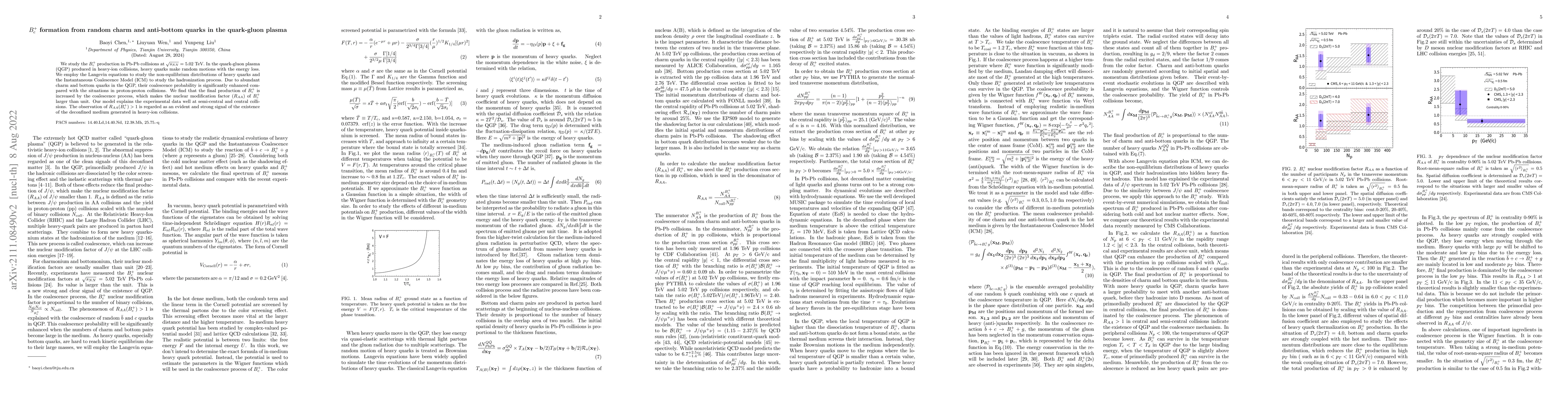 Thumbnail for $B_c^+$ Formation from Random Charm and Anti-bottom Quarks in the
  Quark-Gluon Plasma