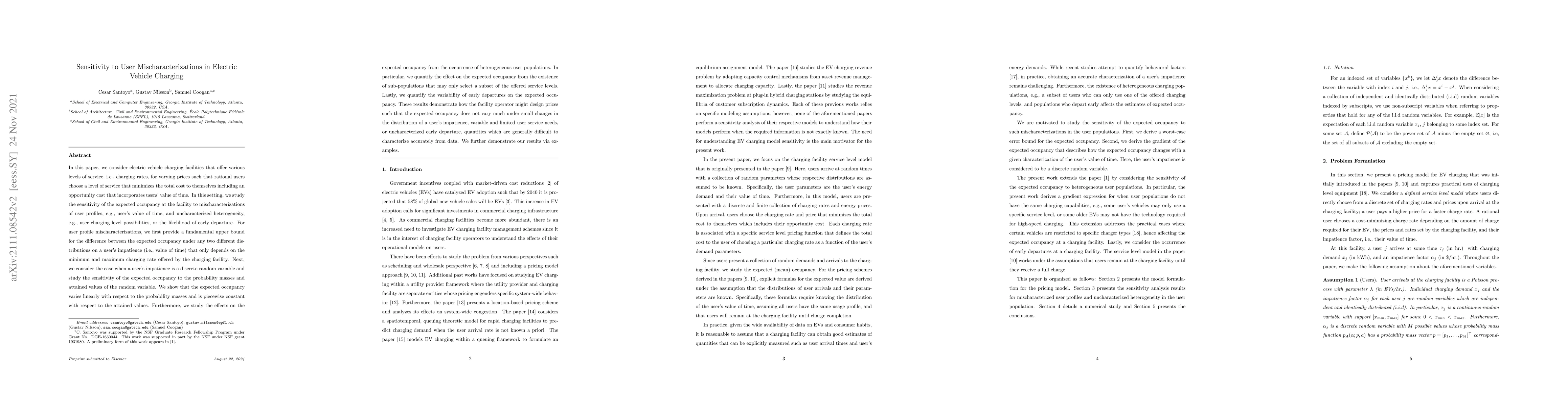 Thumbnail for Sensitivity to User Mischaracterizations in Electric Vehicle Charging
