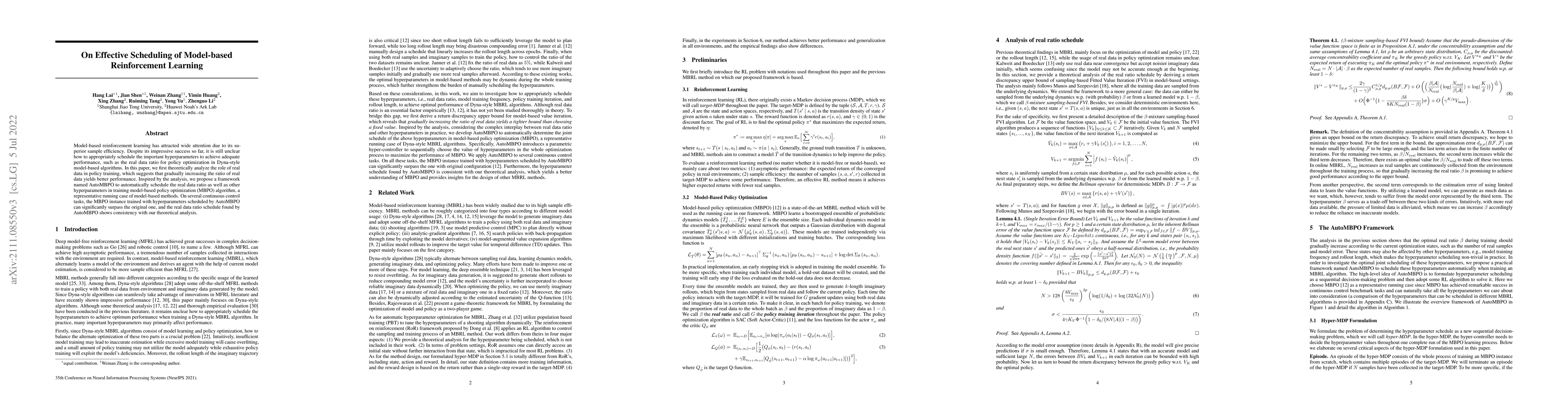 Thumbnail for On Effective Scheduling of Model-based Reinforcement Learning