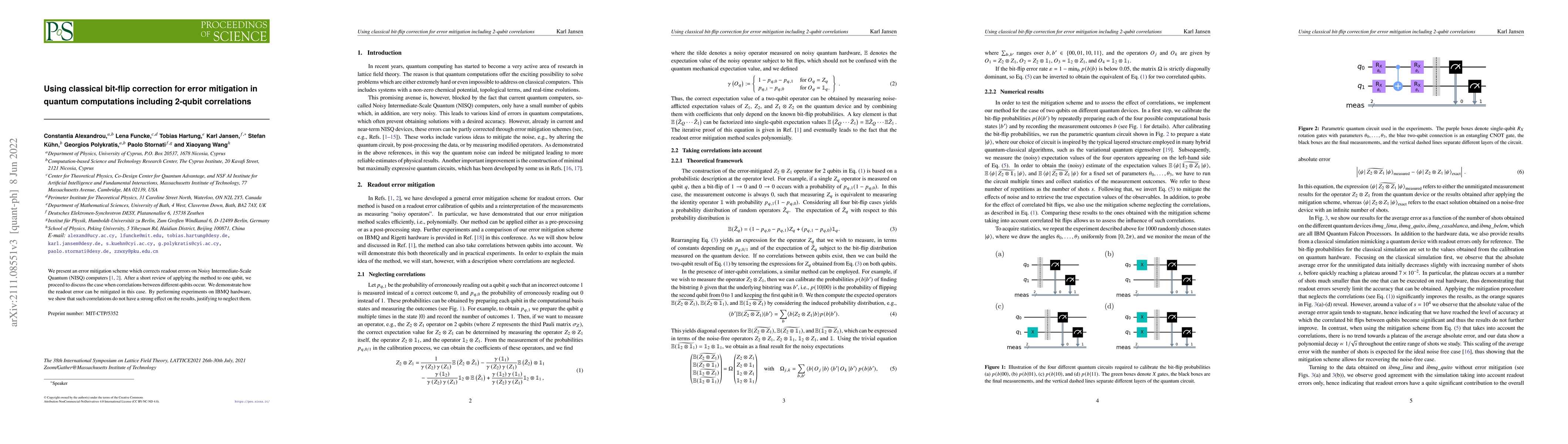 Thumbnail for Using classical bit-flip correction for error mitigation including
  2-qubit correlations