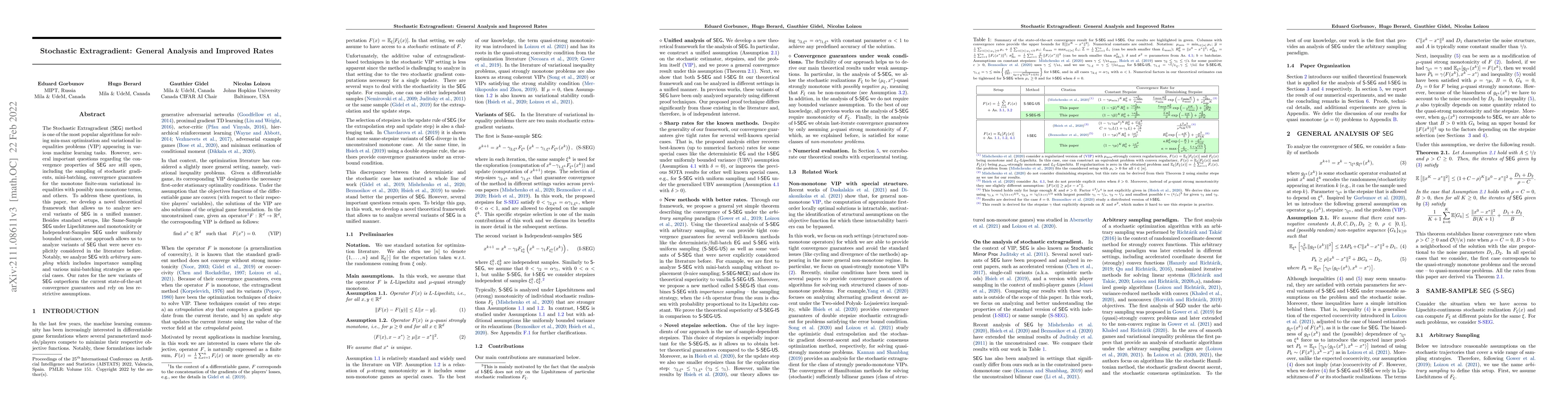 Thumbnail for Stochastic Extragradient: General Analysis and Improved Rates