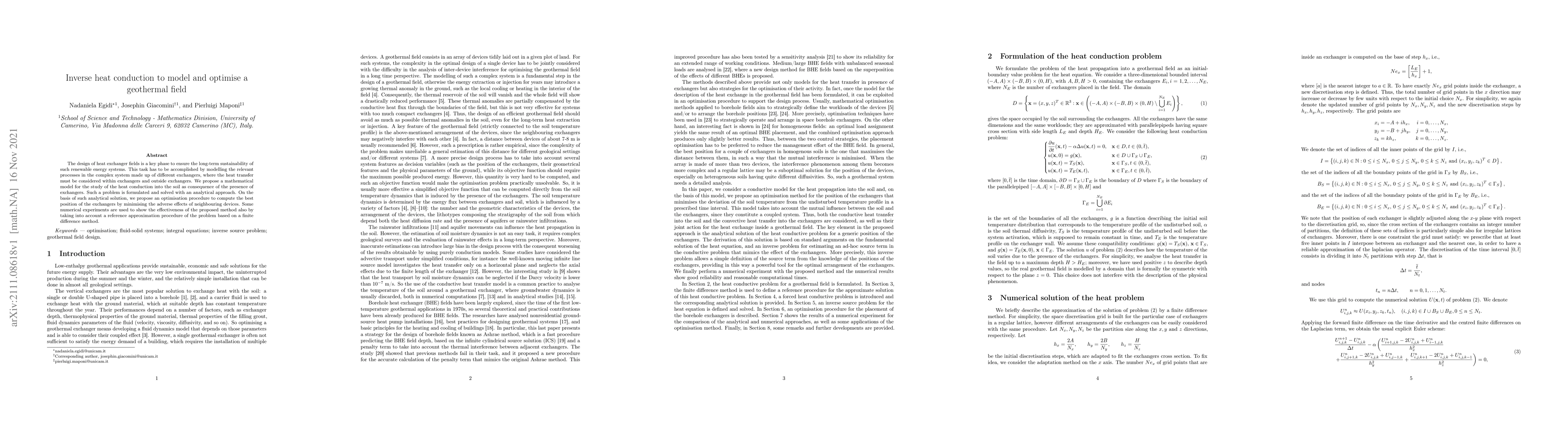 Thumbnail for Inverse heat conduction to model and optimise a geothermal field