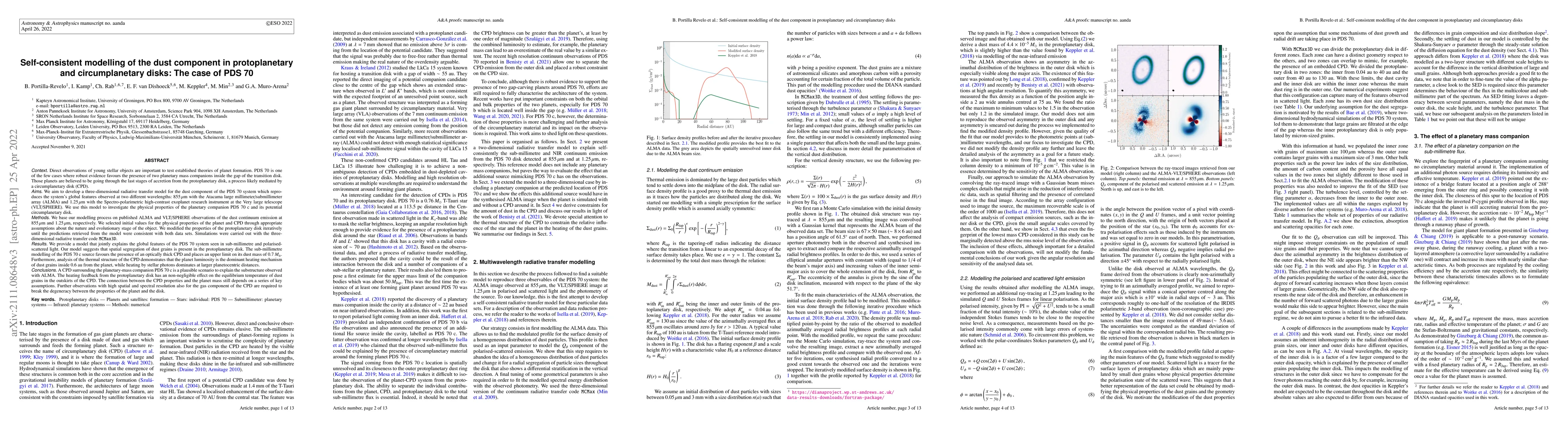 Thumbnail for Self-consistent modelling of the dust component in protoplanetary and
  circumplanetary disks: the case of PDS 70