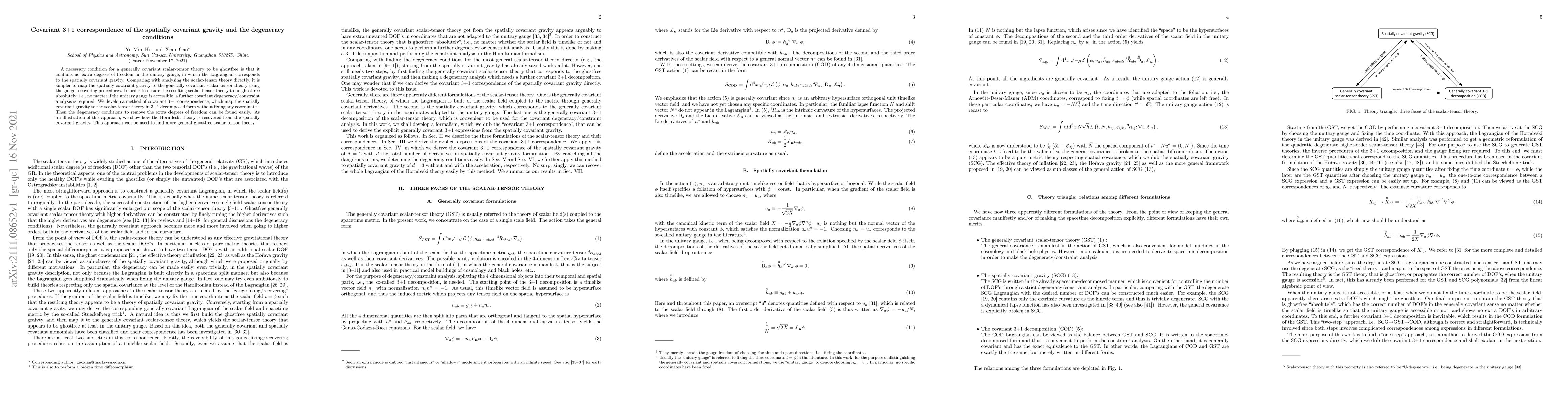 Thumbnail for Covariant 3+1 correspondence of the spatially covariant gravity and the
  degeneracy conditions