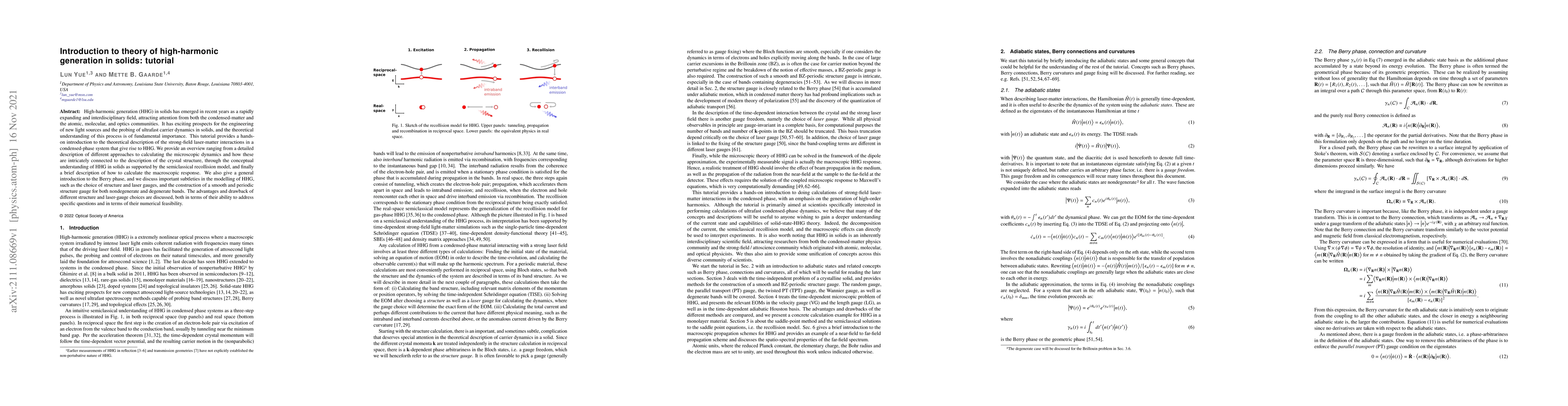 Thumbnail for Introduction to theory of high-harmonic generation in solids: tutorial