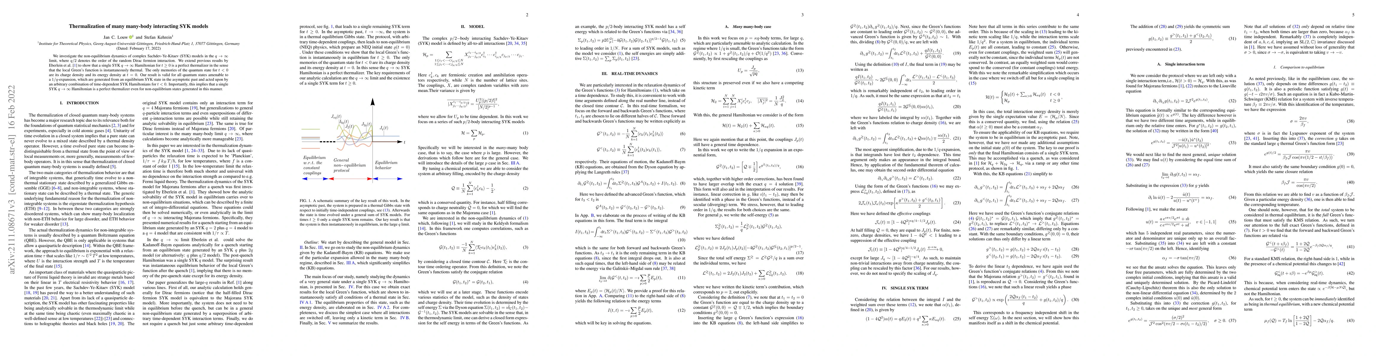Thumbnail for Thermalization of many many-body interacting SYK models