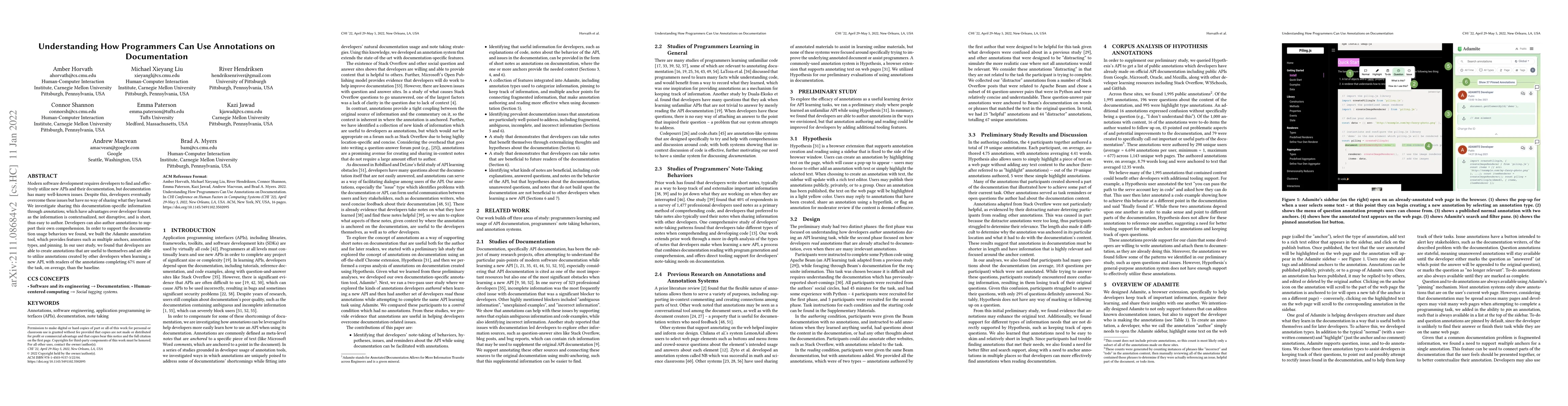 Thumbnail for Understanding How Programmers Can Use Annotations on Documentation