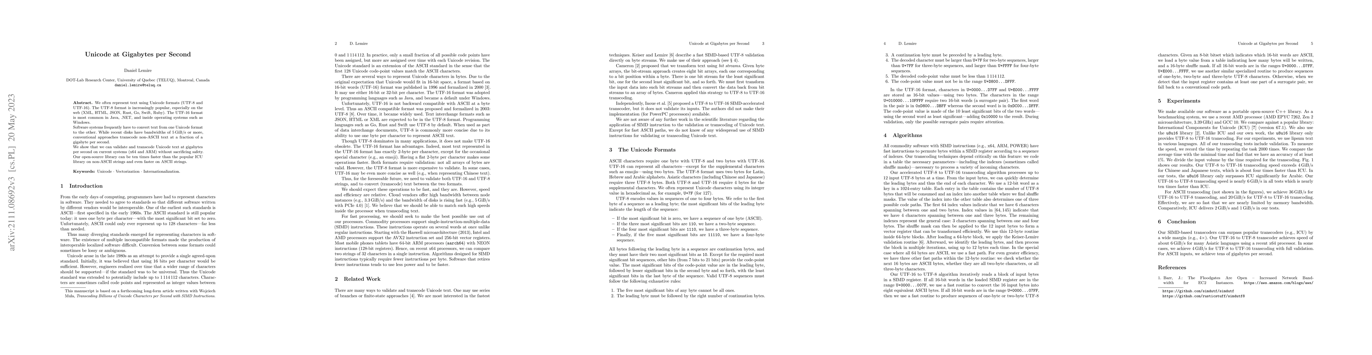 Thumbnail for Unicode at Gigabytes per Second