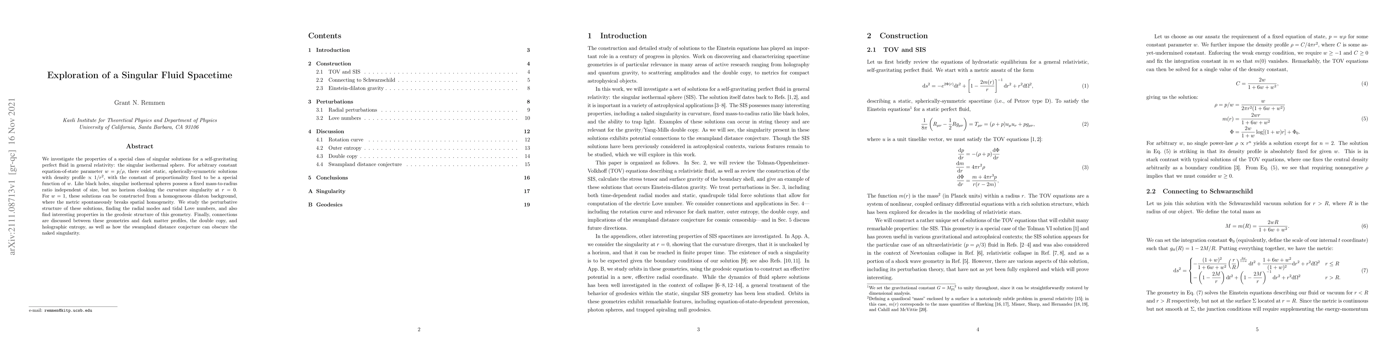 Thumbnail for Exploration of a Singular Fluid Spacetime