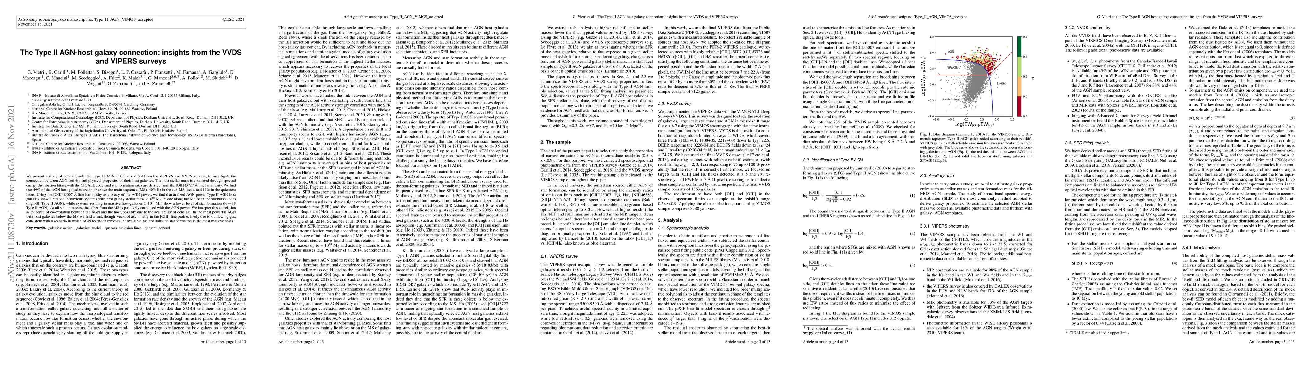 Thumbnail for The Type II AGN-host galaxy connection: insights from the VVDS and
  VIPERS surveys