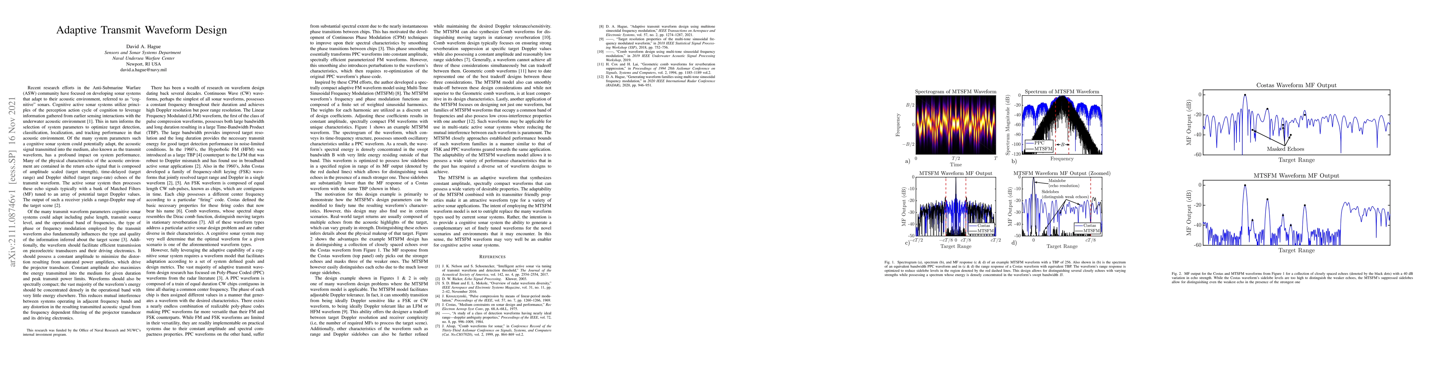 Thumbnail for Adaptive Transmit Waveform Design