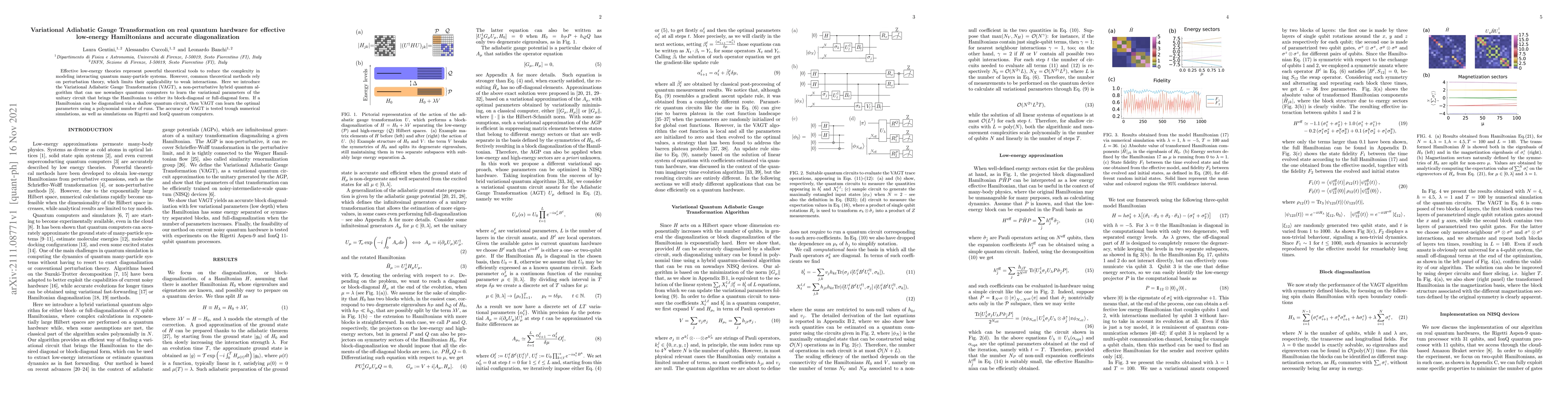 Thumbnail for Variational Adiabatic Gauge Transformation on real quantum hardware for
  effective low-energy Hamiltonians and accurate diagonalization
