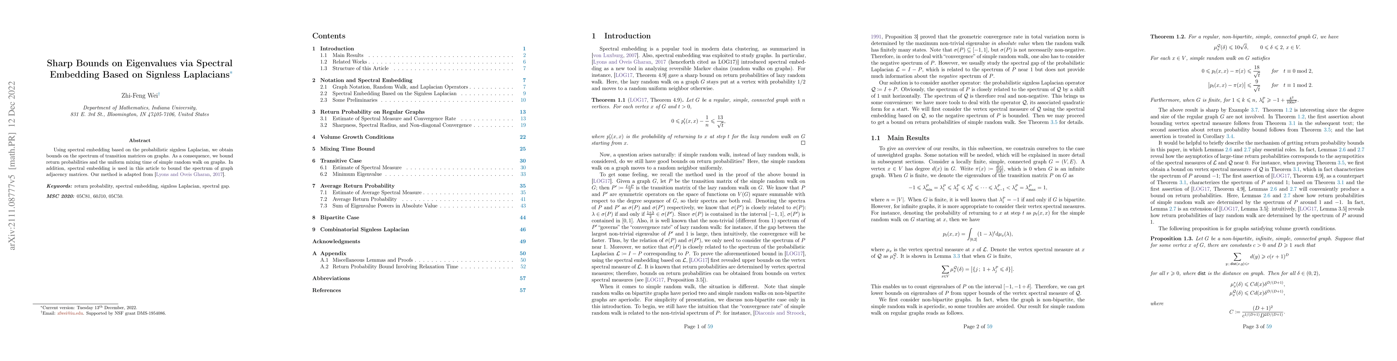 Thumbnail for Sharp Bounds on Eigenvalues via Spectral Embedding Based on Signless
  Laplacians