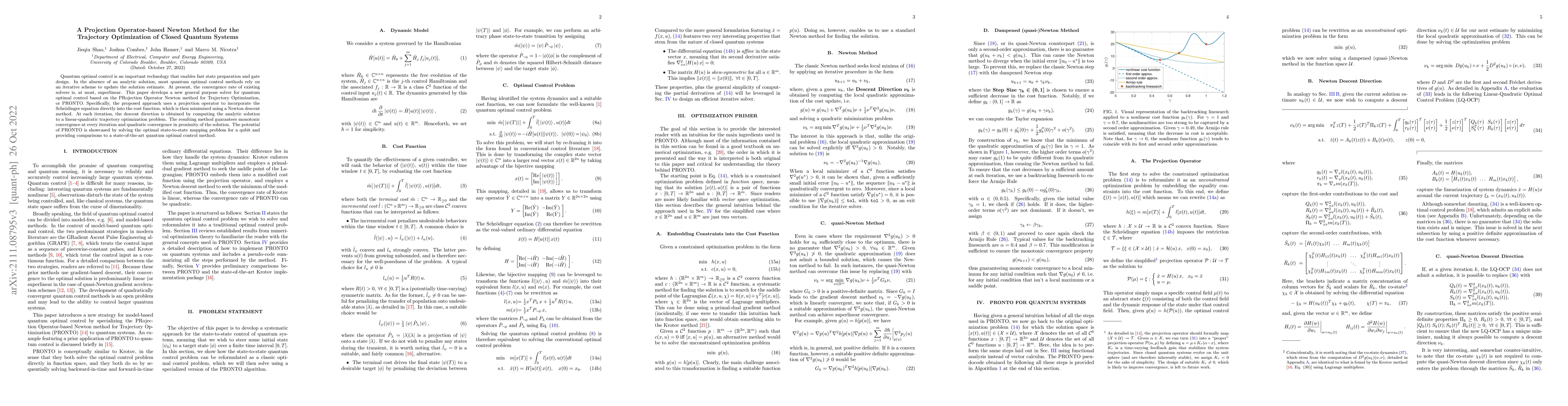 Thumbnail for A Projection Operator-based Newton Method for the Trajectory
  Optimization of Closed Quantum Systems