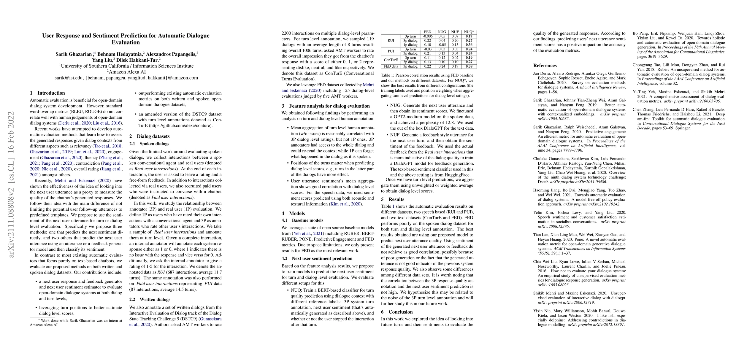 Thumbnail for User Response and Sentiment Prediction for Automatic Dialogue Evaluation