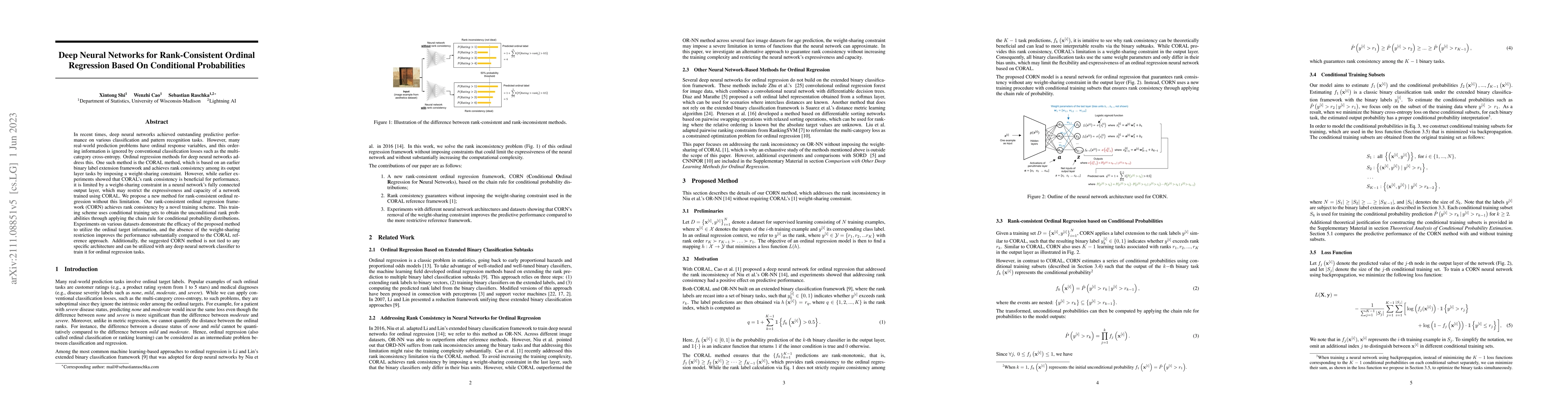Thumbnail for Deep Neural Networks for Rank-Consistent Ordinal Regression Based On
  Conditional Probabilities