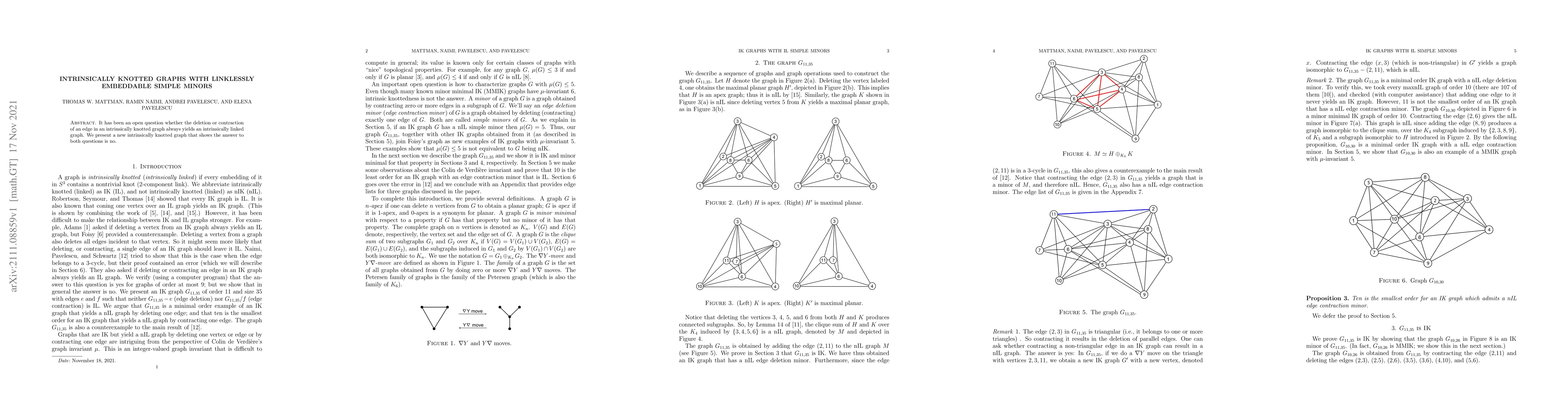Thumbnail for Intrinsically knotted graphs with linklessly embeddable simple minors