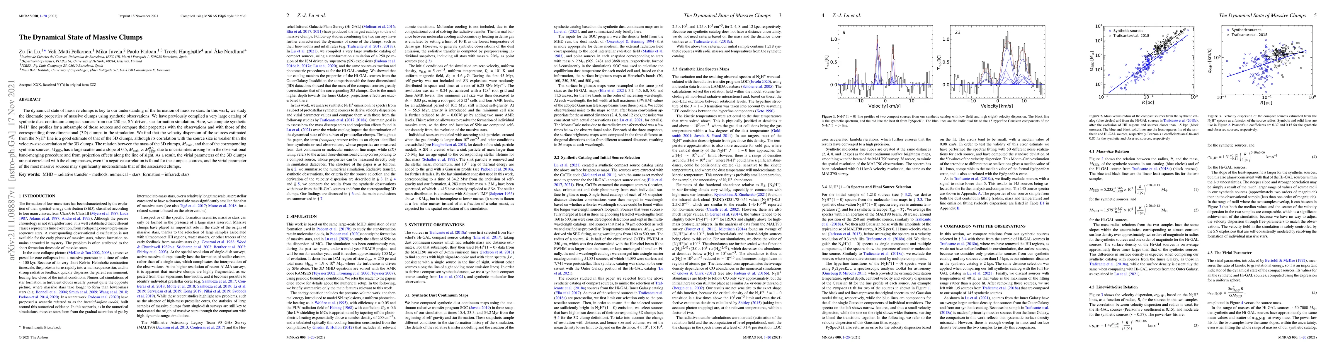 Thumbnail for The Dynamical State of Massive Clumps