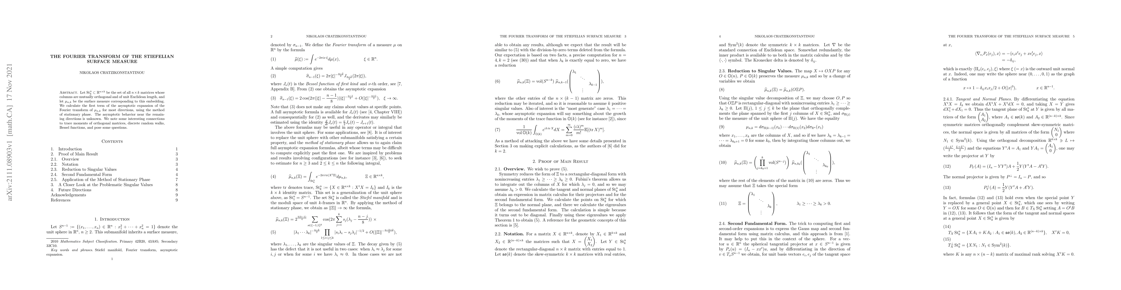 Thumbnail for The Fourier Transform of the Stiefelian Surface Measure
