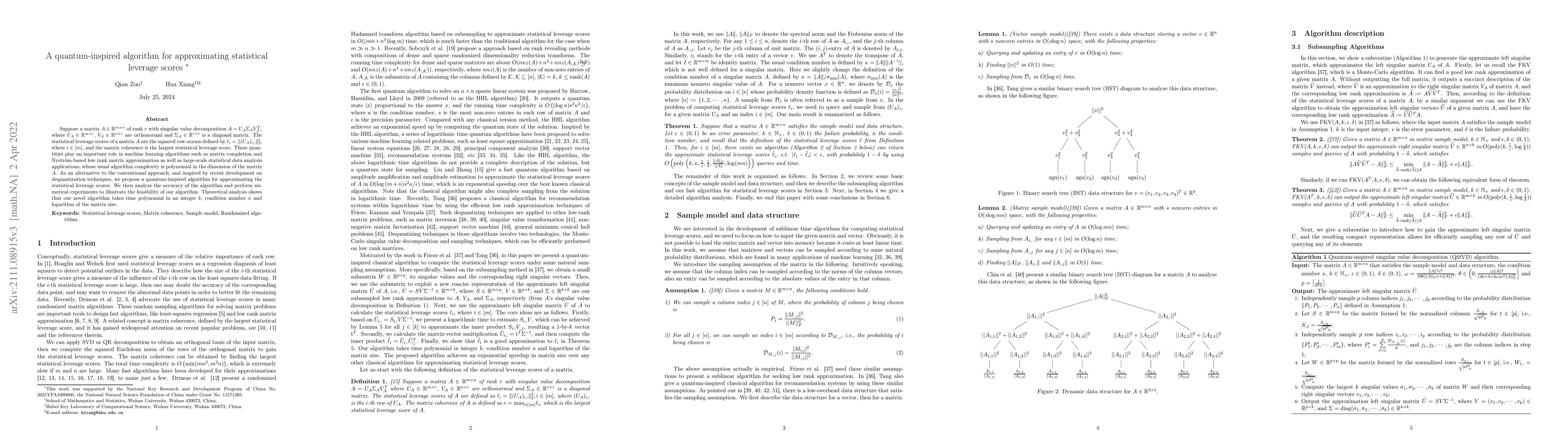 Thumbnail for A quantum-inspired algorithm for approximating statistical leverage
  scores