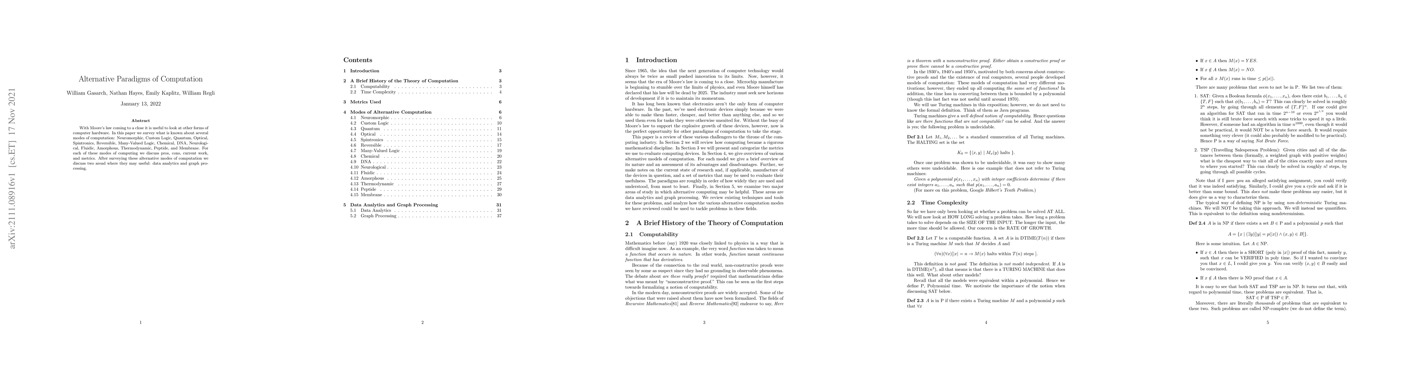 Thumbnail for Alternative Paradigms of Computation