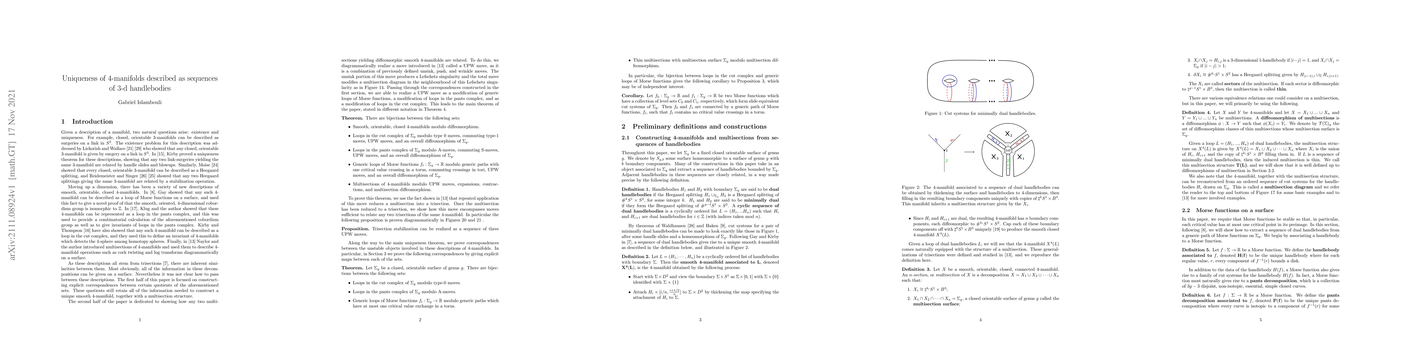 Thumbnail for Uniqueness of 4-manifolds described as sequences of 3-d handlebodies