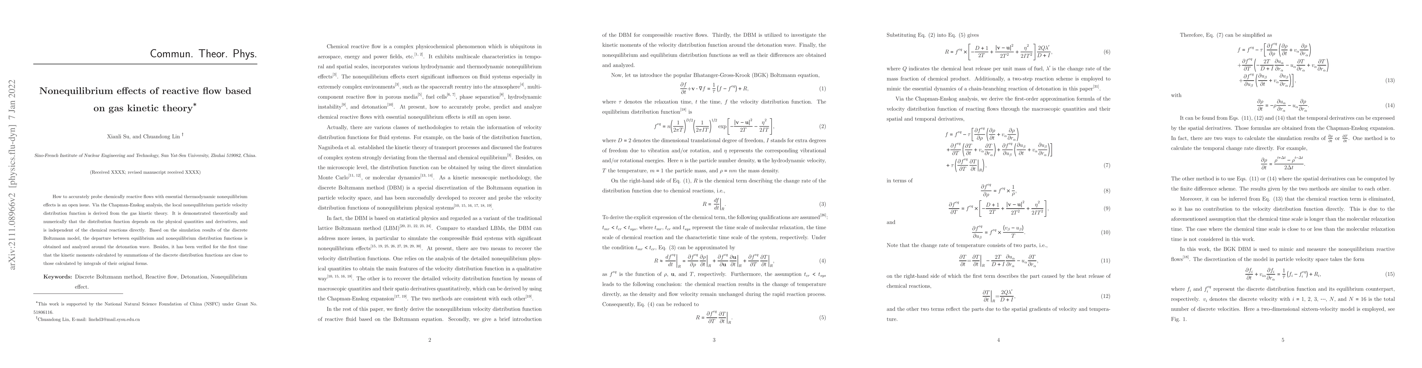 Thumbnail for Nonequilibrium effects of reactive flow based on gas kinetic theory
