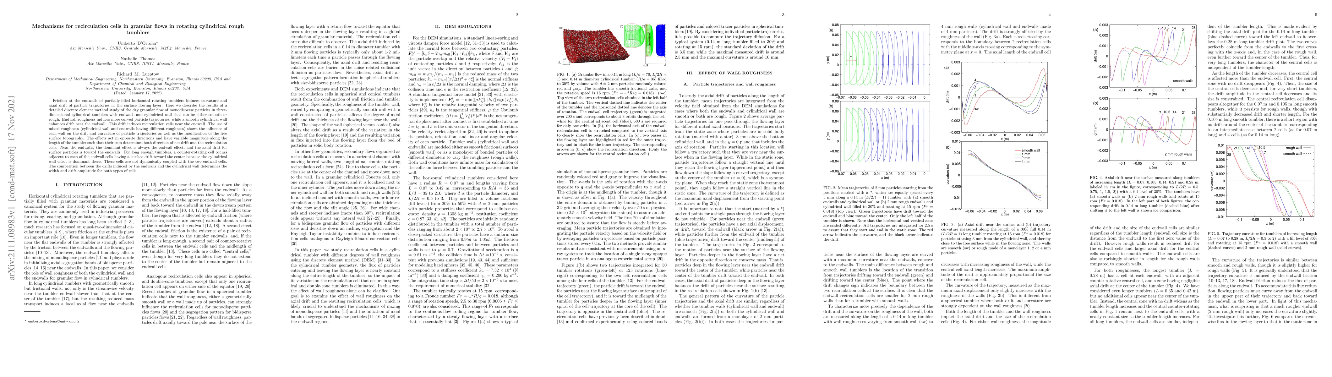 Thumbnail for Mechanisms for recirculation cells in granular flows in rotating
  cylindrical rough tumblers