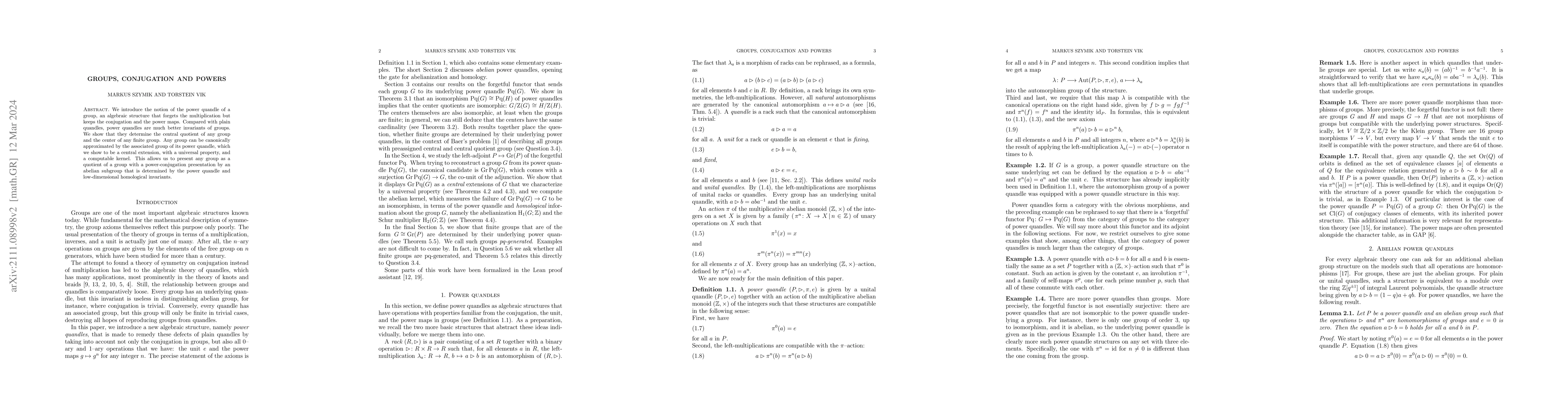 Thumbnail for Groups, conjugation and powers